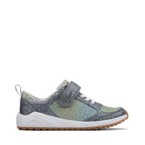 Clarks Aeon Sparkle Kid Schulschuhe Mädchen Blau Grau | CLK631INQ