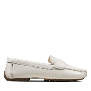 Clarks C Mocc Flache Schuhe Damen Weiß | CLK147OEI