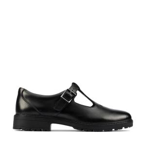 Clarks Dempster Bar Youth Schulschuhe Mädchen Schwarz | CLK326ZAB