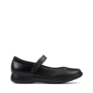 Clarks Etch Bright Kid Schulschuhe Mädchen Schwarz | CLK927IWQ