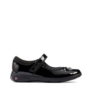 Clarks Sea Shimmer Kid Schulschuhe Mädchen Schwarz | CLK186KTZ