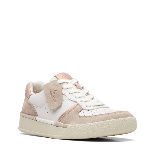 Clarks Craft Cup Court Sneaker Damen Weiß | CLK528TQK