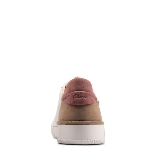 Clarks Craft Cup Spitze Flache Schuhe Damen Weiß Rosa | CLK235RUL