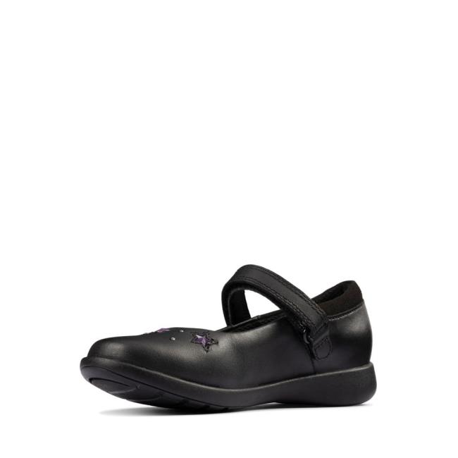 Clarks Etch Bright Kid Schulschuhe Mädchen Schwarz | CLK927IWQ