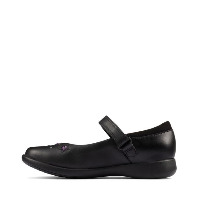 Clarks Etch Bright Kid Schulschuhe Mädchen Schwarz | CLK927IWQ