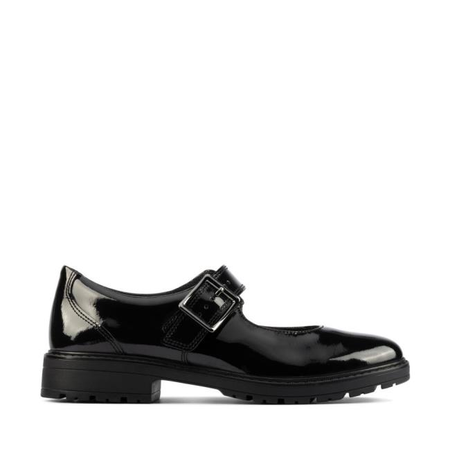 Clarks Loxham Walk Youth Schulschuhe Mädchen Schwarz | CLK603OPK