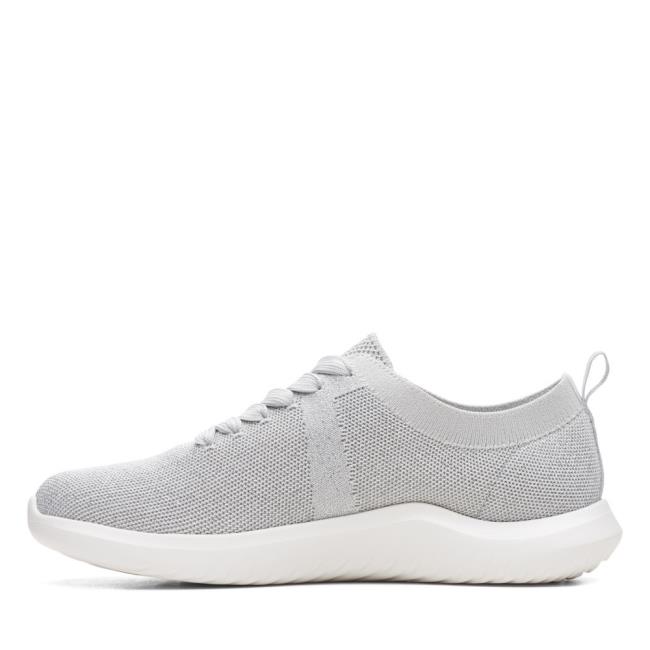 Clarks Nova Glint Flache Schuhe Damen Hellgrau | CLK879UPM