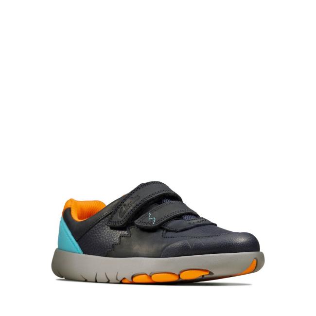 Clarks Rex Quest Kid Schulschuhe Jungen Navy | CLK967GWS