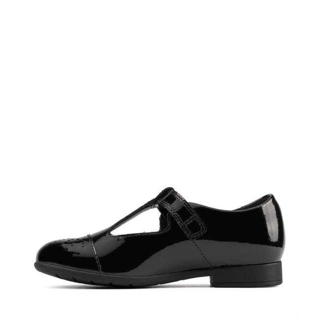 Clarks Scala Spirit Kid Schulschuhe Mädchen Schwarz | CLK245ZRY